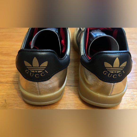 In the Styles of Gucci x Adidas Gazelle Metallic Gold Sneakers - Size 7 1/2 - Picture 6 of 9